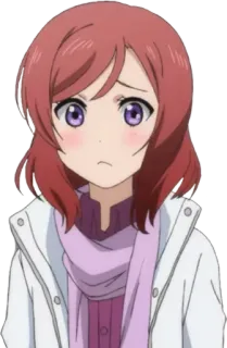 🙁 Maki Nishikino Love Live! Anime, Fille, Dessin animé, Mignon, Manga, Love Live, Maki Nishikino telegram sticker