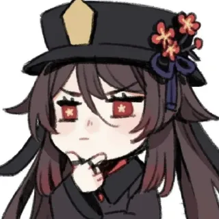 🤔 Hu Tao Genshin Impact Anime, Genshin Impact, Hu Tao, Charakter telegram sticker