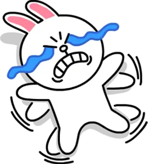 😭 Brown kelinci, menangis, sedih, kartun, Line Friends, Brown telegram sticker