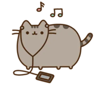 🎶 Pusheen cat, cute, cartoon, pusheen, animal whatsapp sticker