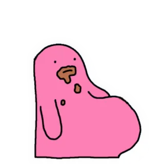 😵 ブロブ, ピンク, 漫画, 可愛い, キャラクター, 食べ物, ブヨブヨ telegram sticker
