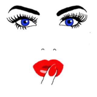 😒 cara, ojos, labios, belleza telegram sticker