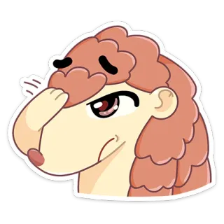 🤦‍♂ животное, панголин, мультик, стикер, милый, смешной whatsapp sticker