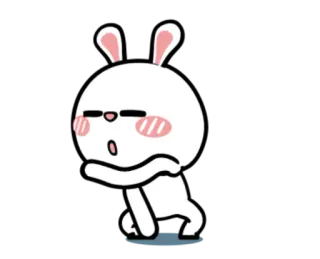 😋 conejo, dibujos animados, animal, lindo, pegatina whatsapp sticker