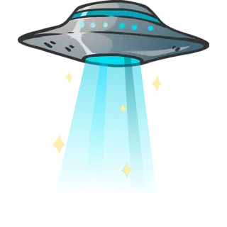 👽 UFO, alien, spaceship, cartoon, beam, extraterrestrial, flying saucer, science fiction telegram sticker