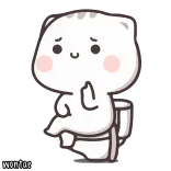 🍼 Dibujo animado, Gato, Dedo corazón, Ofensivo telegram sticker