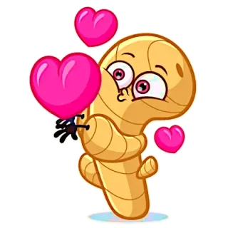 😚 Dessin animé, Roux, Coeurs, Amour, Mignon, Kawaii, Autocollant telegram sticker