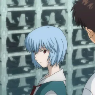 🌧 Rei Ayanami Neon Genesis Evangelion Аниме, Ева, Рей, Аянами, Персонаж, Синие волосы, Сериал, Евангелион whatsapp sticker