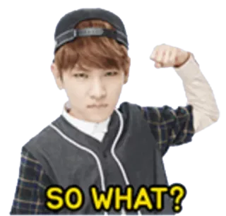 💪 SO WHAT? kpop, atitude, pergunta, expressão, humor telegram sticker