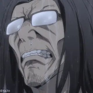 😬 weinen, mann, anime, traurig, brille, tränen telegram sticker