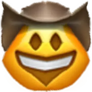 🤠 Emoji, Cowboy, Chapeau, Sourire, Visage telegram sticker