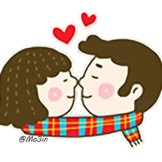 ❤ Liebe, Paar, Kuss, Romantik, Herzen, Zuneigung, Beziehung telegram sticker