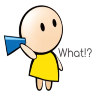 👂 What!? 만화, 충격, 질문, 혼란, 표정, 일러스트 telegram sticker