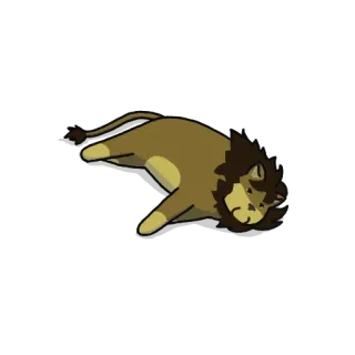 😴 lion, animal, cat, cartoon, sticker, cute, character whatsapp sticker