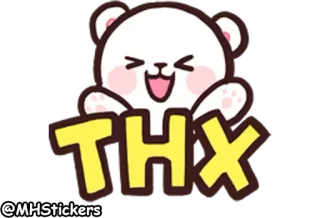🙏 THX thank you, bear, cute, cartoon whatsapp sticker