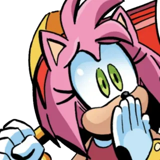 😥 Amy Rose Amy Rose, Sonic the Hedgehog, video game, cartoon, pink, character telegram sticker