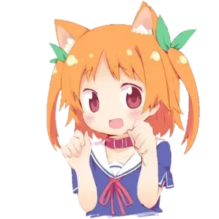 😺 Anime, Kat, Meisje, Kawaii, Schattig telegram sticker