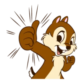 👍 Chip Chip, Disney, cartoon, squirrel, thumbs up telegram sticker