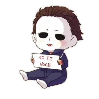 🏁 Michael Myers Halloween GG EZ NOOB マイケル・マイヤーズ, ハロウィン, ホラー, ゲーマー, ez, noob telegram sticker