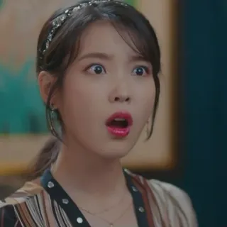 😦 IU choqué(e), célébrité, coréen(ne), actrice, chanteuse, surpris(e) whatsapp sticker
