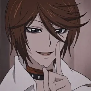 🤫 Anime, Manga, Charakter, Grinsen, Finger, Halsband whatsapp sticker