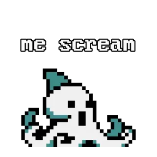😱 me scream พิกเซลอาร์ต, ผี, กรีดร้อง, ตลก, มีม, น่าขนลุก, น่ากลัว telegram sticker
