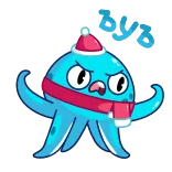 😠 cartoon, monster, angry, christmas, winter, hat, scarf telegram sticker