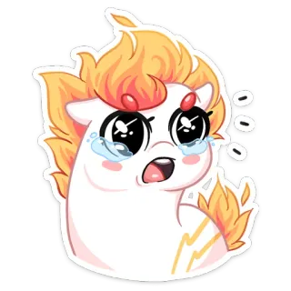 😭 Kucyk, Kreskówka, Łzy, Płacz, Zwierzę, Emocje, Słodki telegram sticker