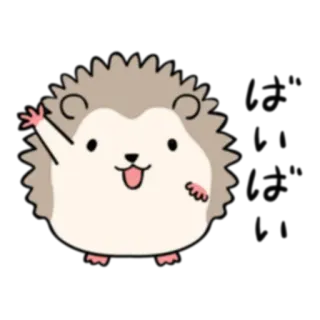 👋 erizo, lindo, animal, dibujos animados telegram sticker