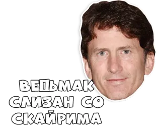 😕 ВЕДЬМАК СЛИЗАН СО СКАЙРИМА Todd Howard, Bethesda, Skyrim, The Witcher, Jogo, Meme telegram sticker