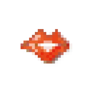 👄 labios, beso, pixelado, boca, rojo whatsapp sticker