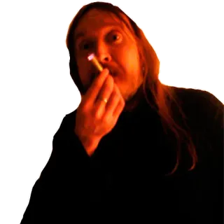 🚬 hombre, fumando, cigarrillo, pelo largo whatsapp sticker