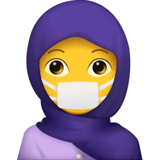 🧕 Emoji, Jilbab, Masker, Wanita, Muslim/Muslimah, Penutup wajah whatsapp sticker