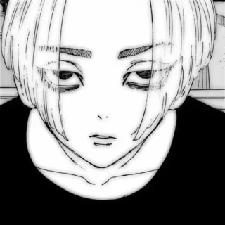 🗝 anime, manga, portrait, man, black and white telegram sticker
