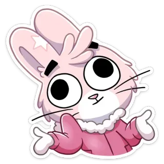 🤷‍♀️ Hoạt hình, Thỏ, Dễ thương, Nhân vật, Hồng, Động vật telegram sticker