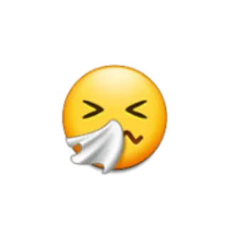 🤧 doente, emoji, constipação, gripe, espirro telegram sticker