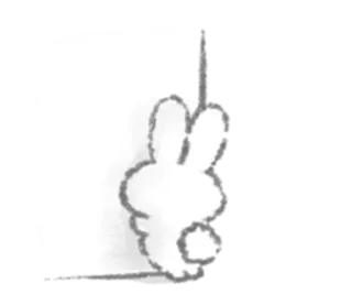 🥄 lapin, animal, dessin animé, illustration, mignon, lapinou, blanc telegram sticker