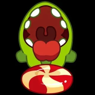 😫 Om Nom Cut the Rope game, candy, monster, cute, green telegram sticker