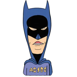 😈 AC DC batman, desenho animado, AC DC, música, paródia, super-herói, quadrinho, engraçado telegram sticker