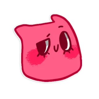 😏 Мультфильм, Розовый, Персонаж, Милый, Румянец, Эмодзи telegram sticker