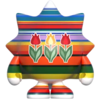 🇳🇱 ของเล่น, ฟิกเกอร์, สีสัน, ลาย, ทิวลิป, ของตกแต่ง telegram sticker