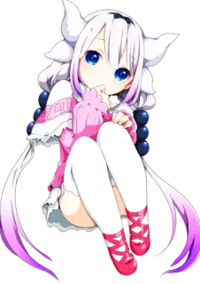 😒 Kanna Kamui Miss Kobayashi's Dragon Maid Anime, Kawaii, Dragão, Fofo, Mangá, Personagem, Kanna whatsapp sticker