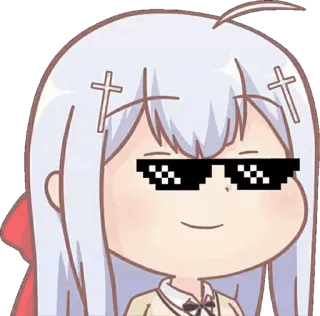 😎 Anime, Ragazza, Occhiali, Meme telegram sticker
