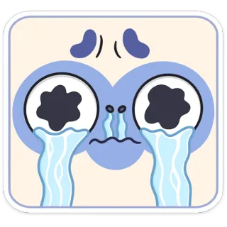 😭 triste, chorando, lágrimas, emoji, expressão, sentimento, infeliz telegram sticker