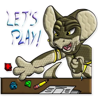 🎲 LET'S PLAY! cobra, antro, RPG, dados, jogo, fantasia telegram sticker