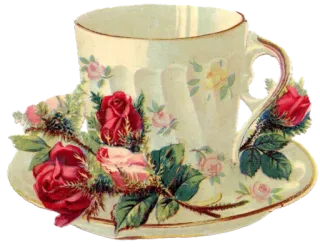 ☕️ tazza da tè, rose, vintage, floreale, tè, fiori whatsapp sticker