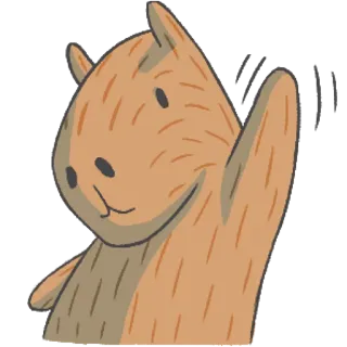 ✋️ capybara, animal, cute, sticker, waving telegram sticker