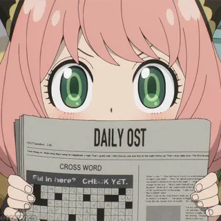 🍥 Anya Forger Spy x Family DAILY OST anime, cartoni animati, Spy x Family, Anya Forger, giornale telegram sticker