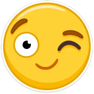 😉 Emoji, Knipoog, Smiley, Gezicht telegram sticker