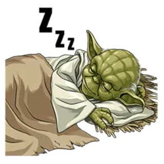 😪 Yoda Star Wars yoda, dormir, durmiendo, star wars, personaje, cansado telegram sticker